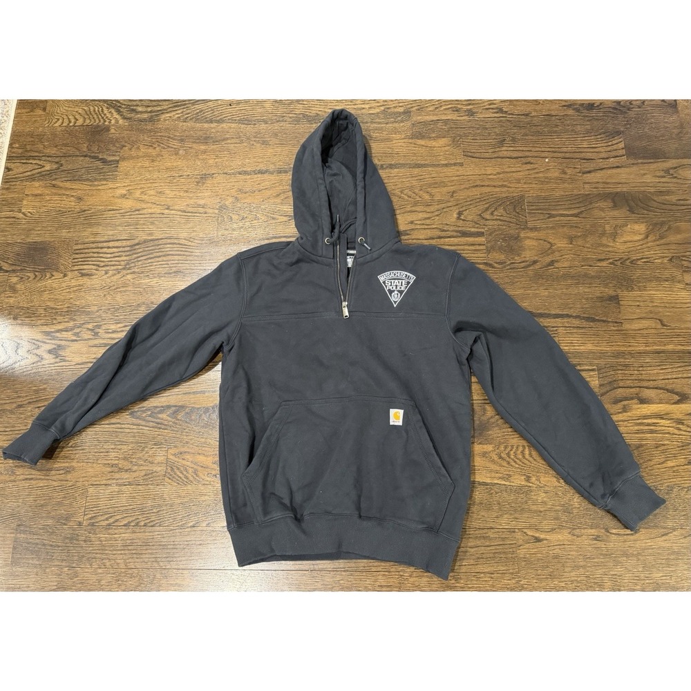 Carhartt Rain Defender Heavyweight Sweatshirt Men Medium 1/4 Hoodie MA Police